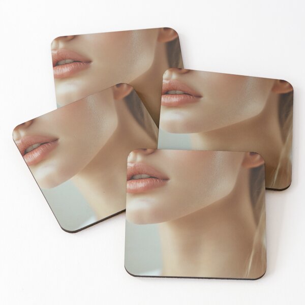 Item preview, A young woman poses with her lips slightly parted, showcasing natural beauty and soft skin in gentle lighting. designed and sold by anytka.
