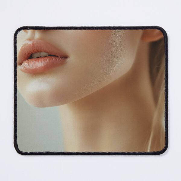 Item preview, A young woman poses with her lips slightly parted, showcasing natural beauty and soft skin in gentle lighting. designed and sold by anytka.