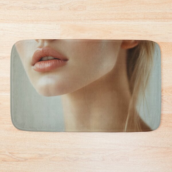 Item preview, A young woman poses with her lips slightly parted, showcasing natural beauty and soft skin in gentle lighting. designed and sold by anytka.