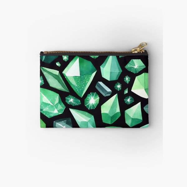 Item preview, Green crystals on black background designed and sold by Gioia-JJ.