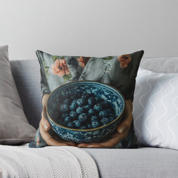Item preview, Holding a bowl of fresh blueberries designed and sold by anytka.