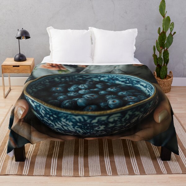 Item preview, Holding a bowl of fresh blueberries designed and sold by anytka.