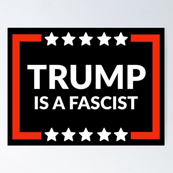 Vista previa del artículo con la obra «Trump es un fascista», diseñado y vendido por Rachel the Artist .