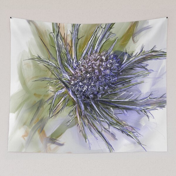 Item preview, Alpine Sea Holly Botanical Art – Nature-Inspired Illustration designed and sold by Coral Leontine Arts.