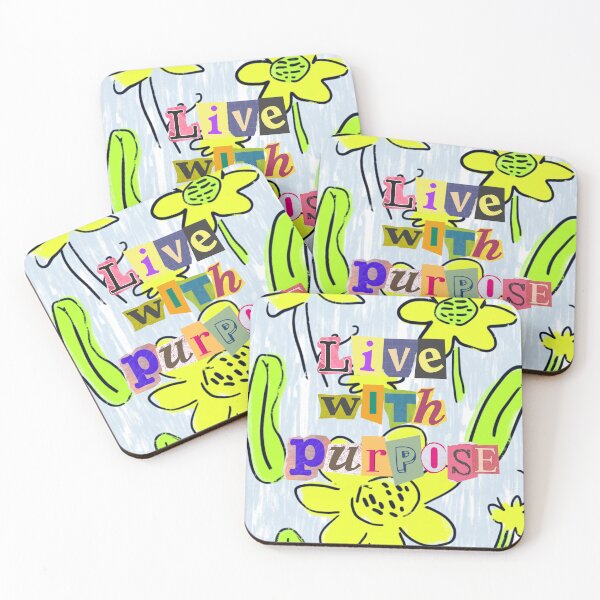 Item preview,  Live With Purpose - Bold Floral Collage designed and sold by Molly's Gone Mad .
