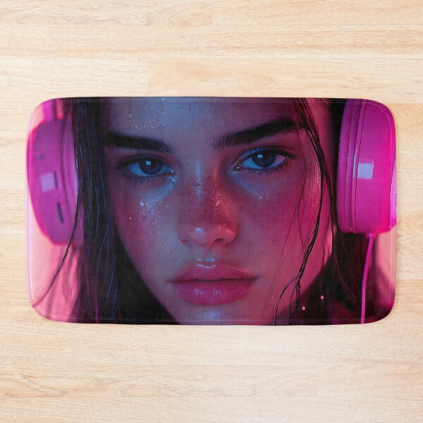 Item preview, Colorful girl with headphones designed and sold by anytka.