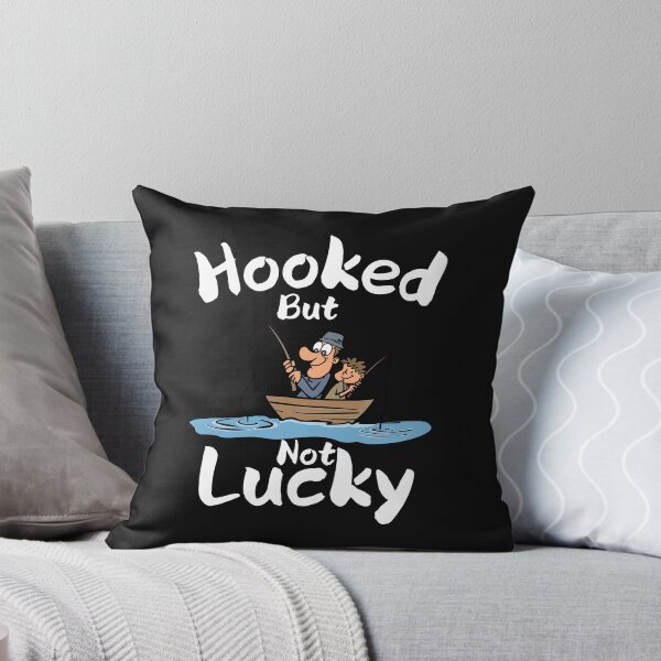 Aperçu de l'œuvre Hooked, but not lucky,funny Fisherman T-Shirt créée et vendue par fou-design.