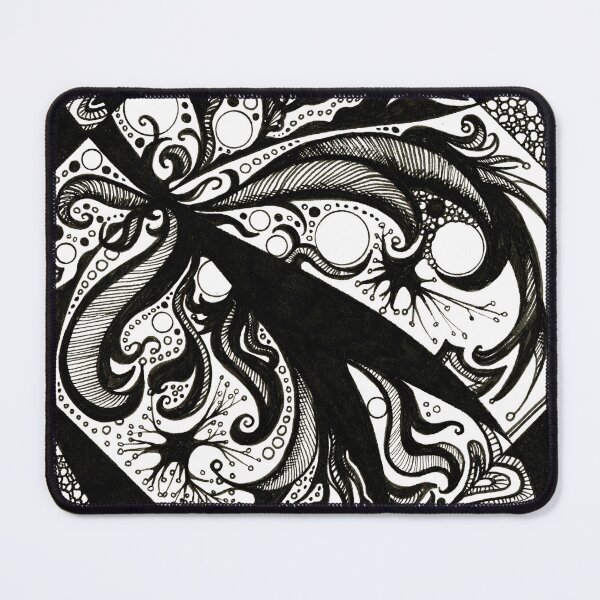 Item preview, No Boundaries – Abstract Ink Drawing with Flowing Leaves & Shapes designed and sold by DanielleJScott.com.