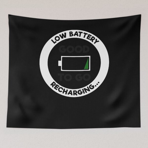 Item preview, Battery Drained Feeling Depleted Funny Graphic designed and sold by SassyYetClassy.