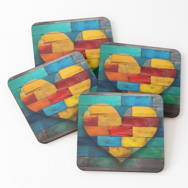 Item preview, Vibrant Wooden Heart Mosaic designed and sold by anytka.