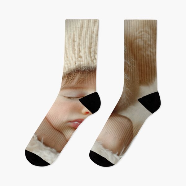 Item preview, Baby sleeping in cozy hat with fur designed and sold by anytka.