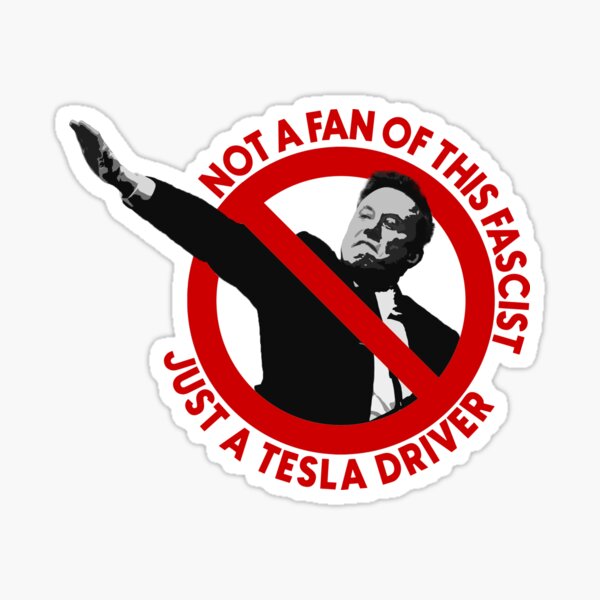 Item preview, Anti Fascist Anti Elon Tesla Bumper designed and sold by brkvdesign.