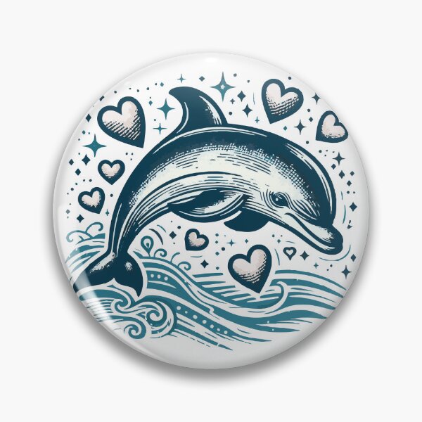 Artikelvorschau, Delphin Valentinstag Vintage entworfen und verkauft von TomFrontierArt.