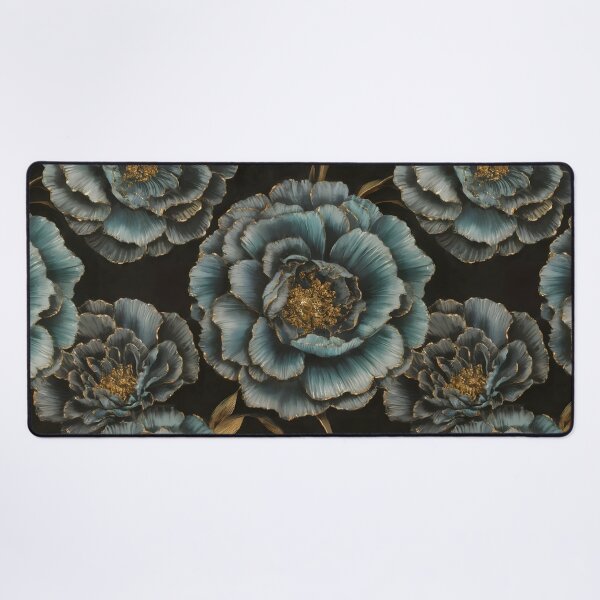 Item preview, Blue And Gold Flowers Pattern Design designed and sold by decoluxe.
