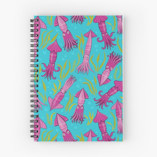 Item preview, Bright squid with ornaments and algae on a blue background of the sea. designed and sold by Skaska.