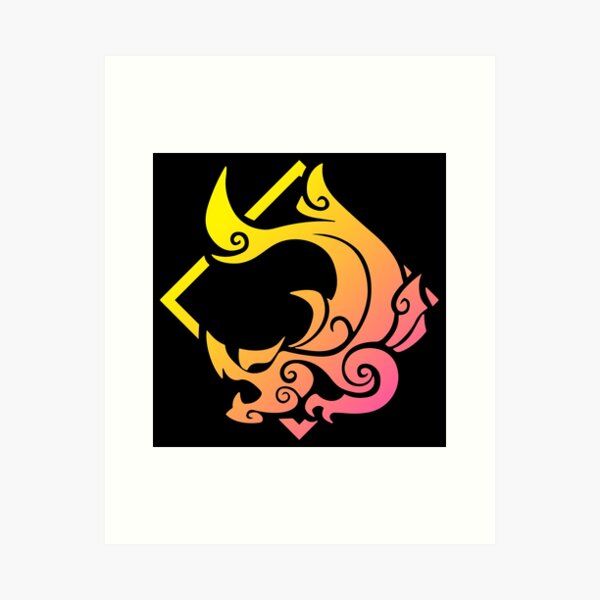 Item preview, Beidou Genshin Impact Character Neon Aestetic Symbol designed and sold by Kubala Designs.