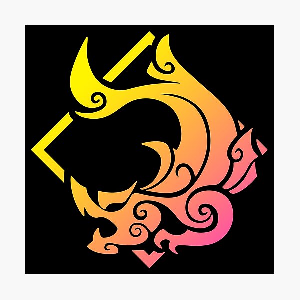 Item preview, Beidou Genshin Impact Character Neon Aestetic Symbol designed and sold by Kubala Designs.