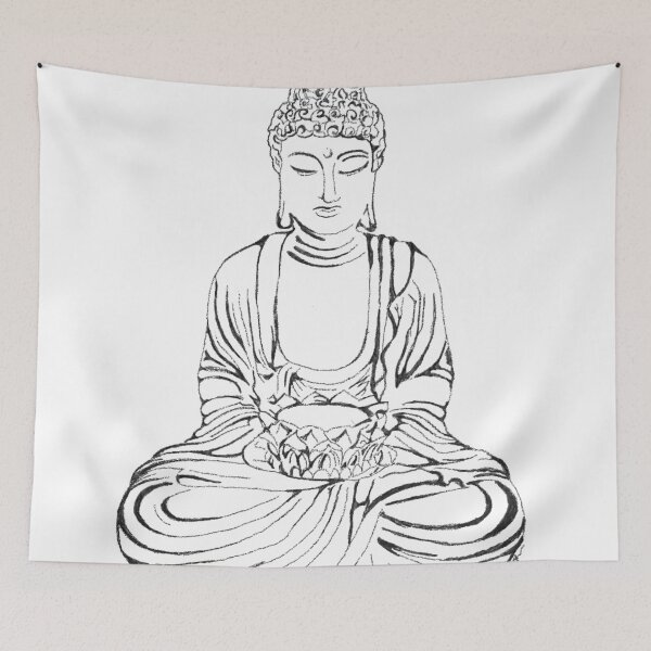 Item preview, Seated Buddha Drawing  designed and sold by Girl-meets-joy.