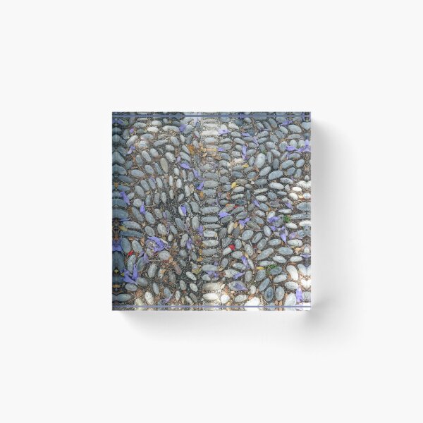 Item preview, Purple petals on pebble pavement designed and sold by paulboizot.