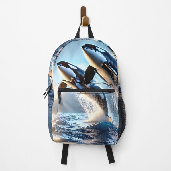Item preview, Powerful Orcas in Motion Oceanic Majesty designed and sold by MyArtworkStudio.