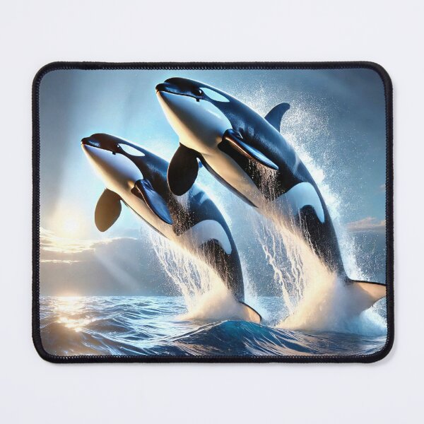 Item preview, Powerful Orcas in Motion Oceanic Majesty designed and sold by MyArtworkStudio.