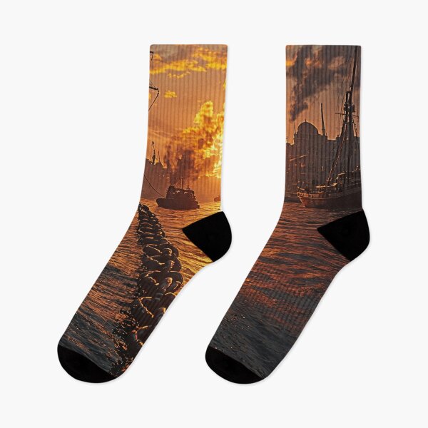 Item preview, Golden Reflections of an Eastern Harbor designed and sold by oanaunciuleanu.