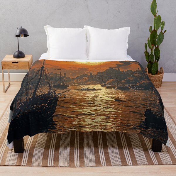Item preview, Golden Reflections of an Eastern Harbor designed and sold by oanaunciuleanu.