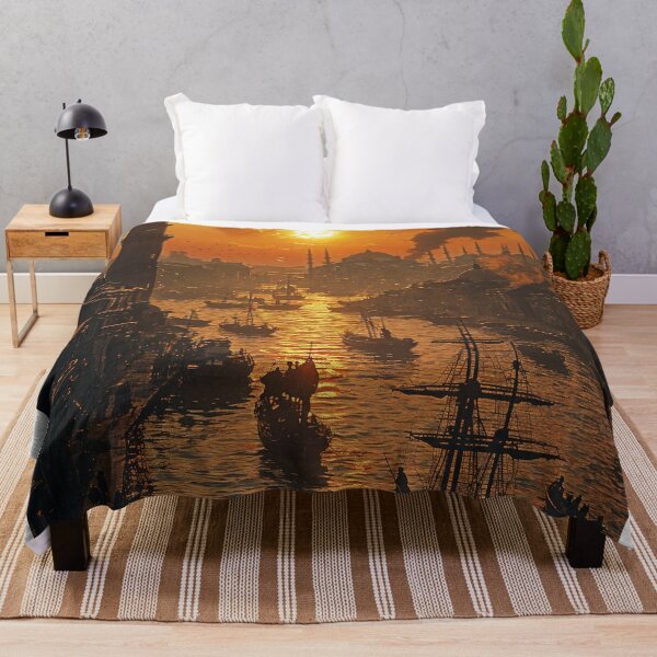 Item preview, Golden Reflections of an Eastern Harbor designed and sold by oanaunciuleanu.