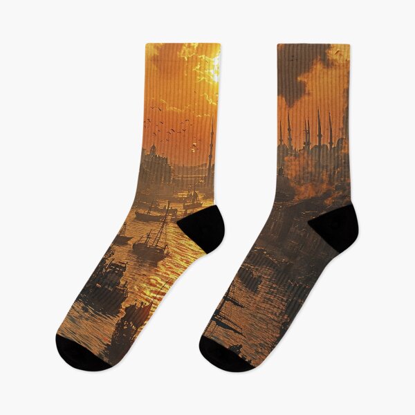 Item preview, Golden Reflections of an Eastern Harbor designed and sold by oanaunciuleanu.