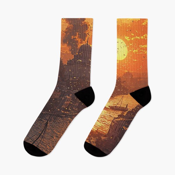 Item preview, Golden Reflections of an Eastern Harbor designed and sold by oanaunciuleanu.