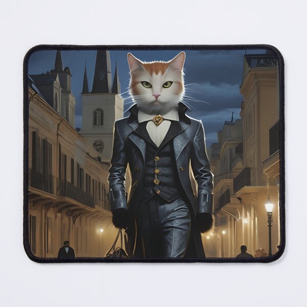 Item preview, Vampire Cat with St. Louis in New Orleans Gothic Art designed and sold by WorldRoverShirt.