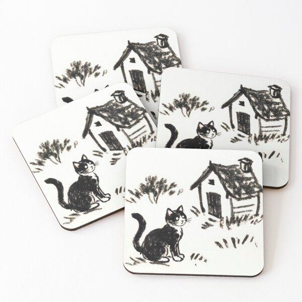Item preview, Whimsical Ink Illustration of a Playful Cat designed and sold by SunkenCost.