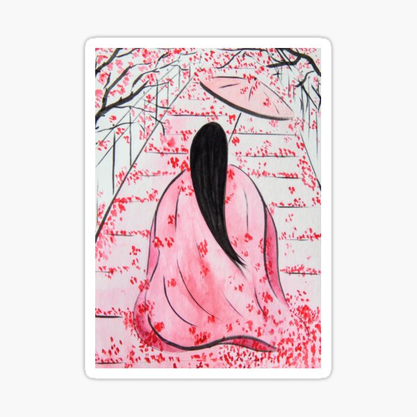 Item preview, Woman at Cherry Blossom Festival | Sakura | Hanami | Japan Art designed and sold by AngelaMarieArt.