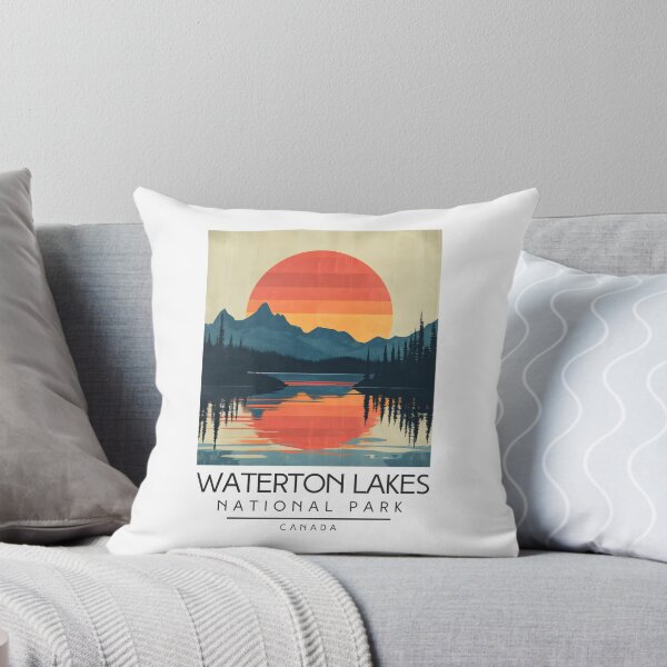 Item preview, A Vintage Illustration of Waterton Lakes National Park - Canada  designed and sold by GoodOldVintage.