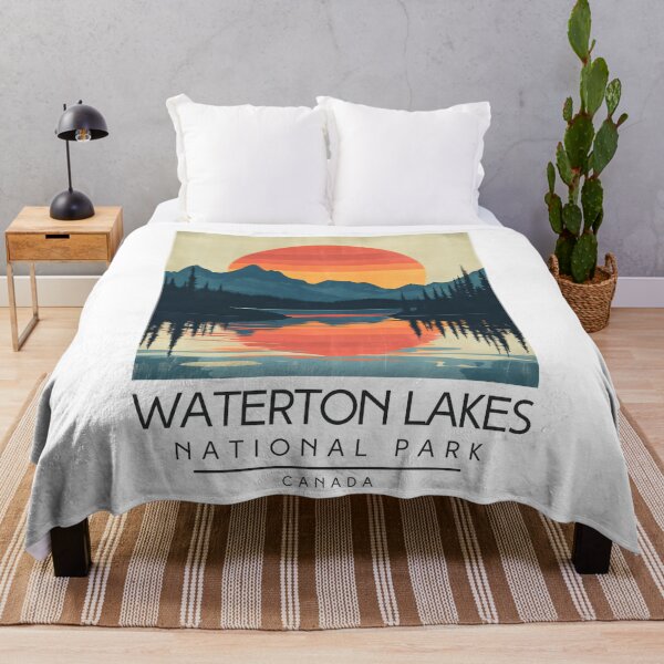 Item preview, A Vintage Illustration of Waterton Lakes National Park - Canada  designed and sold by GoodOldVintage.
