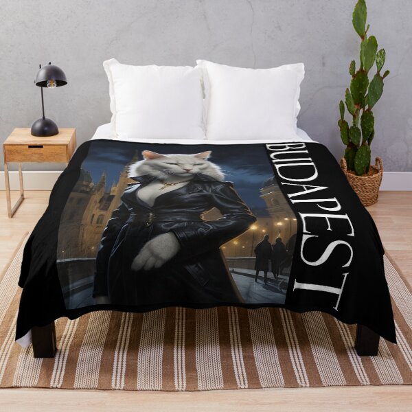 Item preview, Selene Vampire Cat with parliament in Budapest Gothic Art designed and sold by WorldRoverShirt.