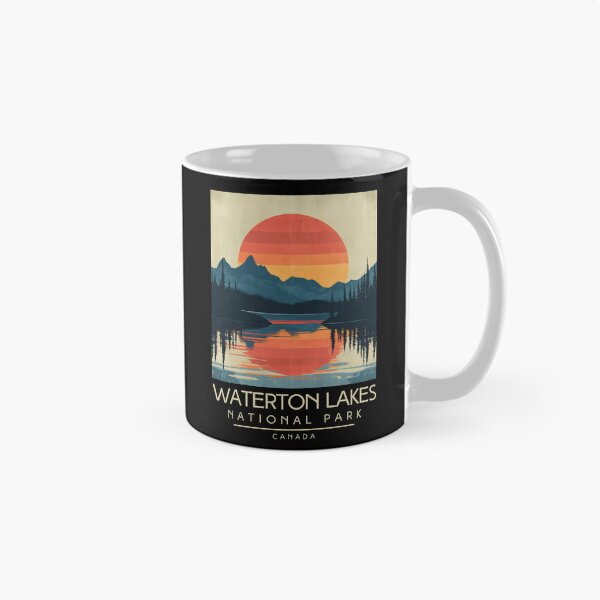 Item preview, A Vintage Illustration of Waterton Lakes National Park - Canada  designed and sold by GoodOldVintage.