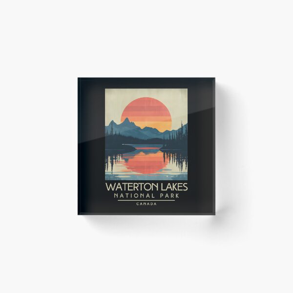 Item preview, A Vintage Illustration of Waterton Lakes National Park - Canada  designed and sold by GoodOldVintage.