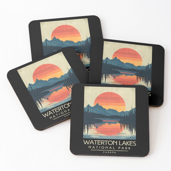 Item preview, A Vintage Illustration of Waterton Lakes National Park - Canada  designed and sold by GoodOldVintage.