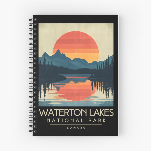 Item preview, A Vintage Illustration of Waterton Lakes National Park - Canada  designed and sold by GoodOldVintage.