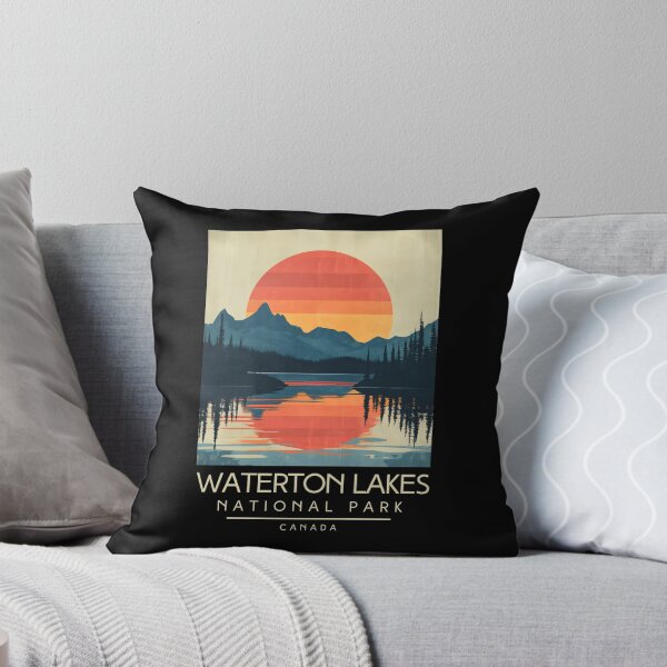 Item preview, A Vintage Illustration of Waterton Lakes National Park - Canada  designed and sold by GoodOldVintage.