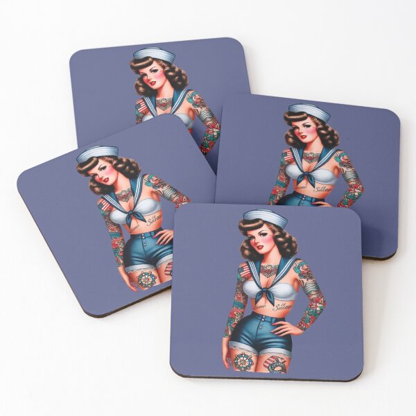 Item preview, Vintage Sexy Tattooed Sailor Pin-up designed and sold by PinUpPizzazz.