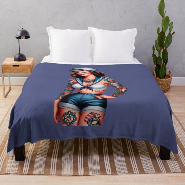 Item preview, Vintage Sexy Tattooed Sailor Pin-up designed and sold by PinUpPizzazz.