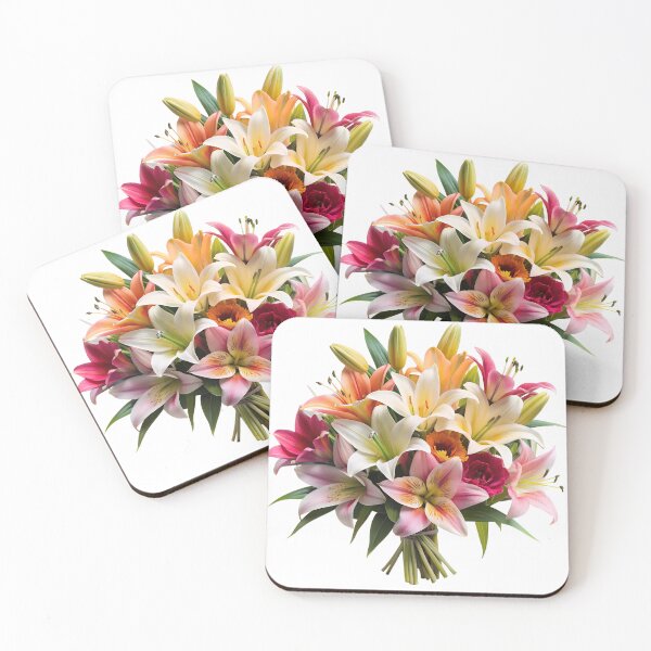 Item preview, beautiful colorful lily flowers bouquet designed and sold by DuskTillDown.