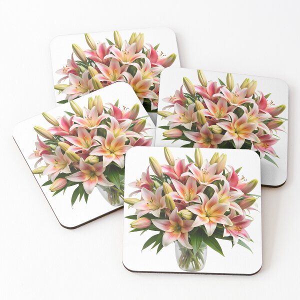 Item preview, beautiful colorful lily flowers bouquet designed and sold by DuskTillDown.