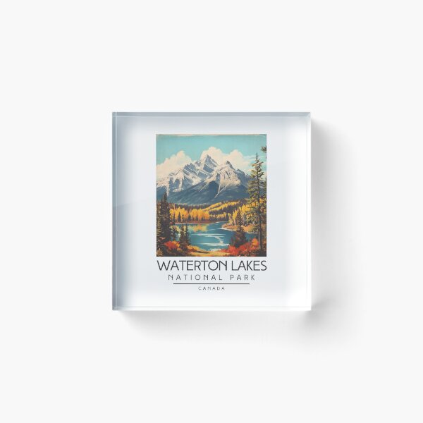 Item preview, A Vintage Illustration of Waterton Lakes National Park - Canada  designed and sold by GoodOldVintage.