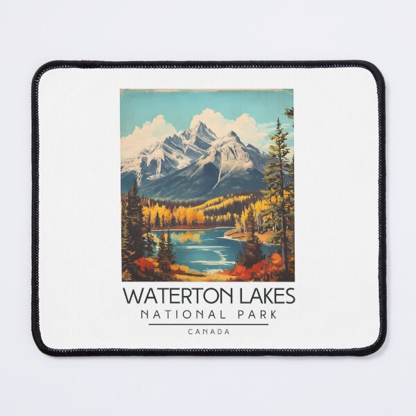 Item preview, A Vintage Illustration of Waterton Lakes National Park - Canada designed and sold by GoodOldVintage.