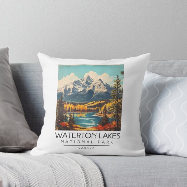 Item preview, A Vintage Illustration of Waterton Lakes National Park - Canada  designed and sold by GoodOldVintage.