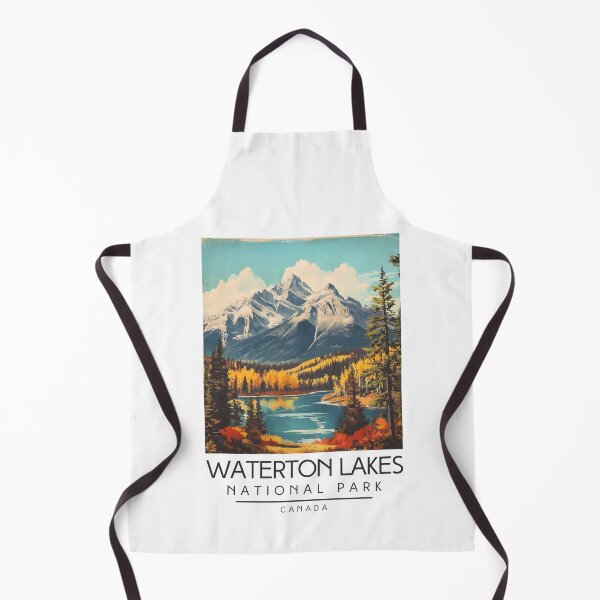 Item preview, A Vintage Illustration of Waterton Lakes National Park - Canada  designed and sold by GoodOldVintage.