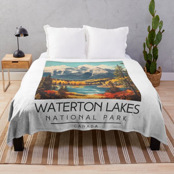 Item preview, A Vintage Illustration of Waterton Lakes National Park - Canada  designed and sold by GoodOldVintage.